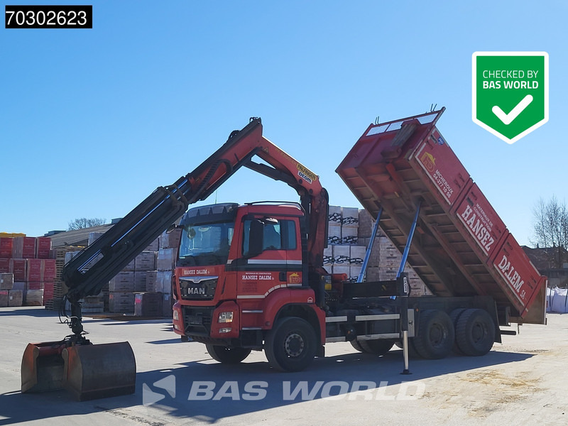 MAN TGS 33.440 6X4 Palfinger PK23001-EH Kran Crane Big-Axle 13m3 tipper Euro 6 - Kamion vetëshkarkues, Kamion me vinç: foto 1 MAN TGS 33.440 6X4 Palfinger PK23001-EH Kran Crane Big-Axle 13m3 tipper Euro 6 - Kamion vetëshkarkues, Kamion me vinç: foto 1