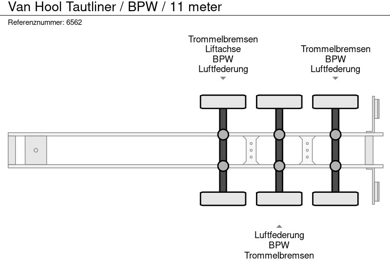 Gjysmë rimorkio me tendë Van Hool Tautliner / BPW / 11 meter: foto 7