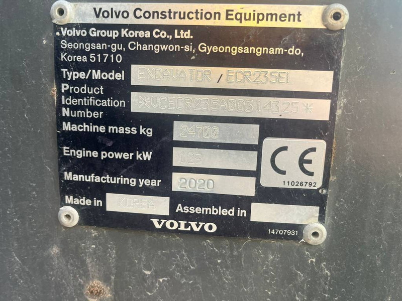 Volvo ECR 235 EL - Ekskavator me zinxhirë: foto 5 Volvo ECR 235 EL - Ekskavator me zinxhirë: foto 5
