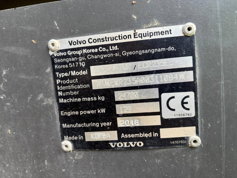 Volvo ECR 235 EL - Ekskavator me zinxhirë: foto 5 Volvo ECR 235 EL - Ekskavator me zinxhirë: foto 5