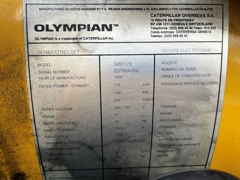 Caterpillar Olympian GEP175 175kVA - Set gjeneratori: foto 4 Caterpillar Olympian GEP175 175kVA - Set gjeneratori: foto 4