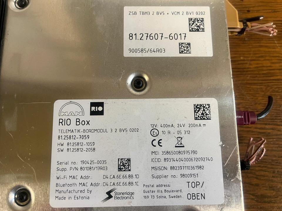 MAN RIO Telematik Bordmodul 3 Steuergerät 81.27607-6017 - ECU për Kamioni: foto 3 MAN RIO Telematik Bordmodul 3 Steuergerät 81.27607-6017 - ECU për Kamioni: foto 3