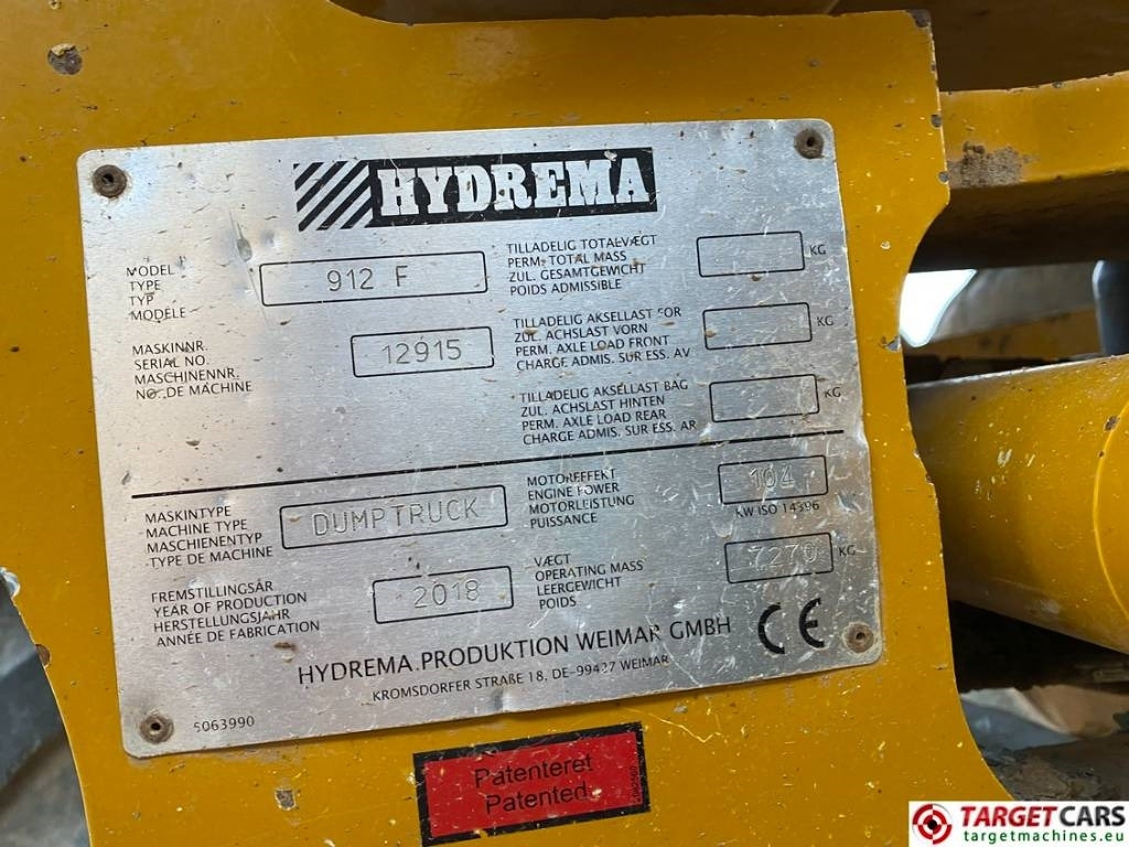 Lizingu i Hydrema 912F Articulated 4x4 Dump Truck Dumper  Hydrema 912F Articulated 4x4 Dump Truck Dumper: foto 10