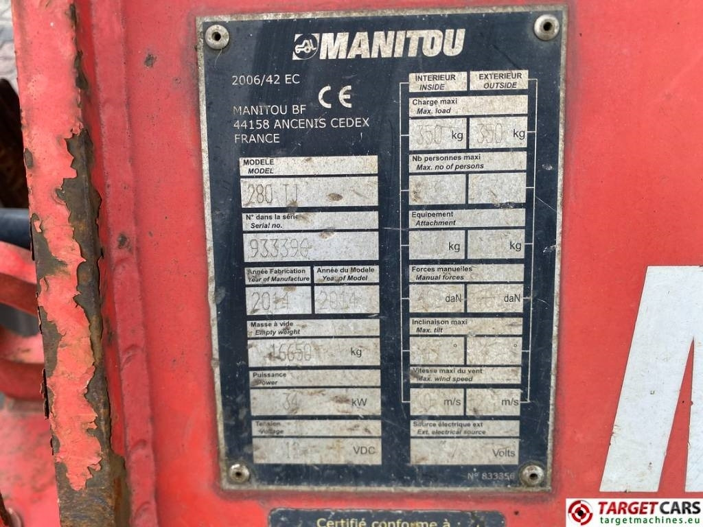 Krah teleskopik Manitou 280TJ Telescopic 4x4x4 Diesel Boom Lift 2775cm: foto 10