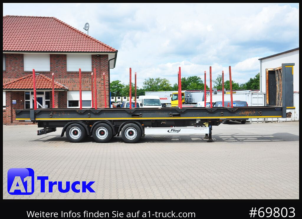 Gjysem rimorkio për transport druri FLIEGL SDS01, Langholz, Containeraufbau, Liftachse,: foto 8