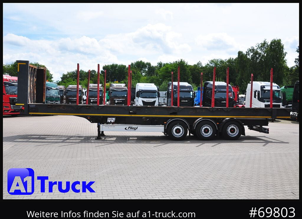 Gjysem rimorkio për transport druri FLIEGL SDS01, Langholz, Containeraufbau, Liftachse,: foto 12