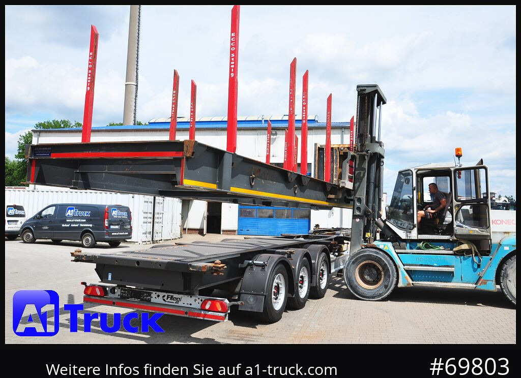 Gjysem rimorkio për transport druri FLIEGL SDS01, Langholz, Containeraufbau, Liftachse,: foto 15
