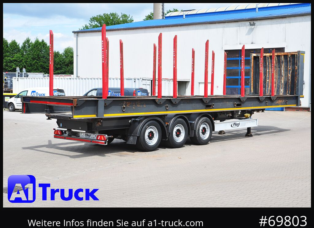 Gjysem rimorkio për transport druri FLIEGL SDS01, Langholz, Containeraufbau, Liftachse,: foto 9