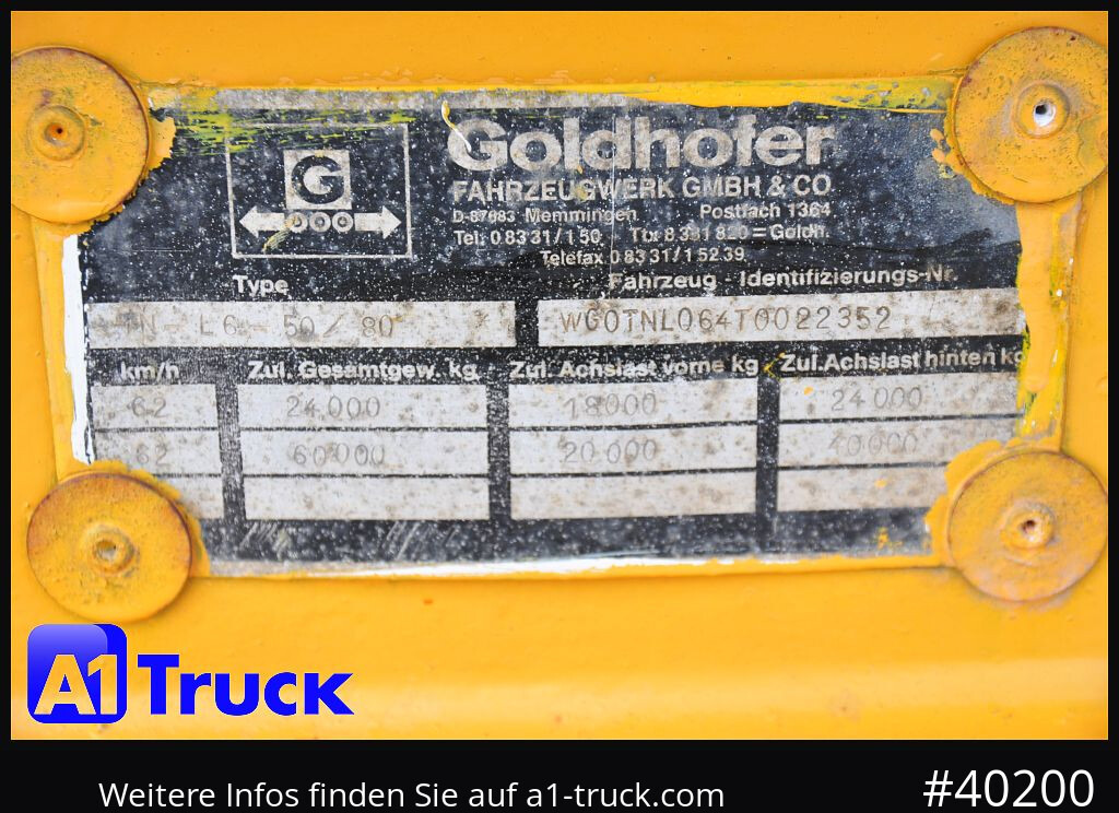 GOLDHOFER 6achs Plattform, Ballast, 60to., Schwerlast, - Rimorkio me plan ngarkimi të ulët: foto 5 GOLDHOFER 6achs Plattform, Ballast, 60to., Schwerlast, - Rimorkio me plan ngarkimi të ulët: foto 5