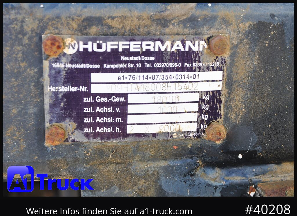 HUEFFERMANN HTA1800, Ballast, BPW Achsen, Luft, - Rimorkio e hapur/ Platformë: foto 4 HUEFFERMANN HTA1800, Ballast, BPW Achsen, Luft, - Rimorkio e hapur/ Platformë: foto 4