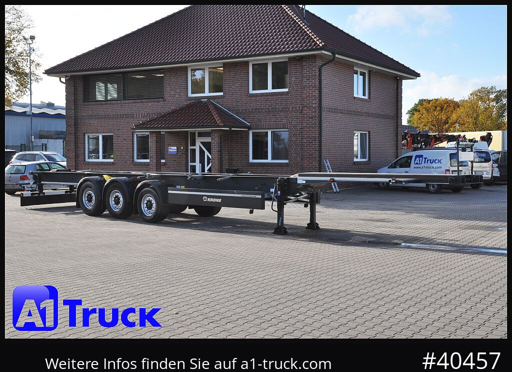 KRONE Container Chassi lang, 2 x 7,45 Wechselbrücken, wenig genutzt.. - Transportjer kontejnerësh/ Gjysmë rimorkio me karroceri të çmontueshme: foto 1 KRONE Container Chassi lang, 2 x 7,45 Wechselbrücken, wenig genutzt.. - Transportjer kontejnerësh/ Gjysmë rimorkio me karroceri të çmontueshme: foto 1