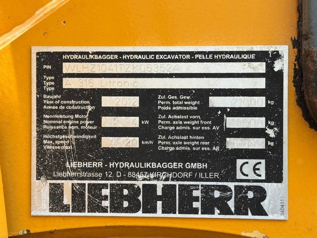 Ekskavator për mbetje Liebherr A 316: foto 10