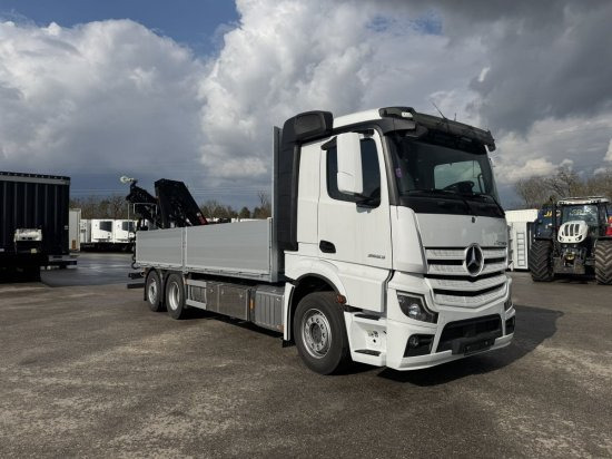 Mercedes-Benz Actros 2653, Retarder, Pritsche, Hiab Hipro 232 ES5 - Kamion me karroceri të hapur, Kamion me vinç: foto 1 Mercedes-Benz Actros 2653, Retarder, Pritsche, Hiab Hipro 232 ES5 - Kamion me karroceri të hapur, Kamion me vinç: foto 1