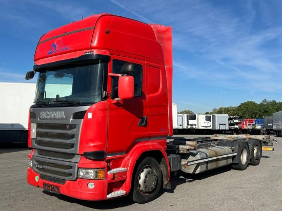 Scania R410 6x2 Topline, BDF, E6, Automatik, Redarter, Standklima, Liftachse - Transportjer kontejnerësh/ Kamion me karroceri të çmontueshme: foto 1 Scania R410 6x2 Topline, BDF, E6, Automatik, Redarter, Standklima, Liftachse - Transportjer kontejnerësh/ Kamion me karroceri të çmontueshme: foto 1