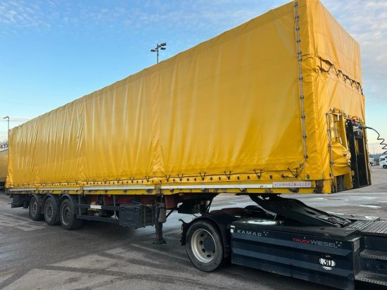 Schwarzmüller Spezialauflieger Schräglader, Coilmulde, Liftachse, Edscha-Verdeck, - Gjysmë rimorkio me tendë: foto 3 Schwarzmüller Spezialauflieger Schräglader, Coilmulde, Liftachse, Edscha-Verdeck, - Gjysmë rimorkio me tendë: foto 3