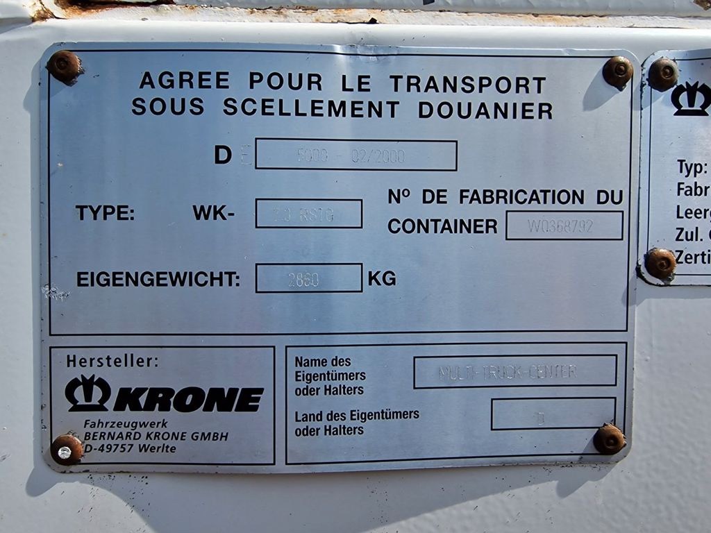 Karroceri - vagonetë e ndërrueshme Krone WK 7.3 RSTG / Rolltor / Textil / Koffer Krone WK 7.3 RSTG / Rolltor / Textil / Koffer: foto 19 Karroceri - vagonetë e ndërrueshme Krone WK 7.3 RSTG / Rolltor / Textil / Koffer Krone WK 7.3 RSTG / Rolltor / Textil / Koffer: foto 19