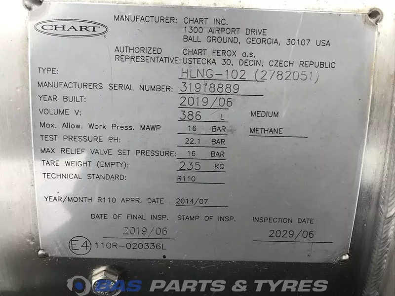Scania LNG tank Scania 352 Liter 1776103 - Serbatori i karburantit për Kamioni: foto 5 Scania LNG tank Scania 352 Liter 1776103 - Serbatori i karburantit për Kamioni: foto 5