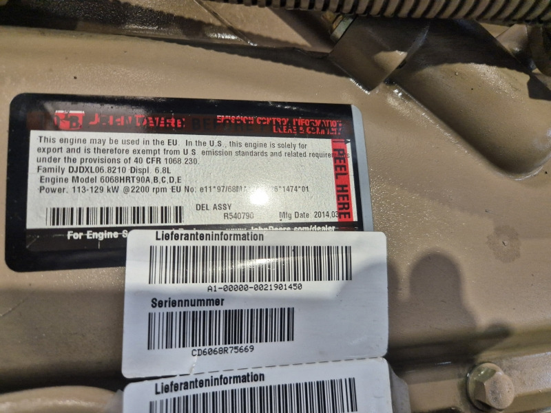 John Deere 6068HRT90 Engine (Agri) - Motori për Makineri bujqësore: foto 2 John Deere 6068HRT90 Engine (Agri) - Motori për Makineri bujqësore: foto 2