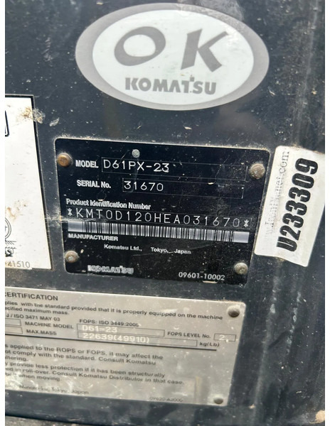 Komatsu D61PX-23 - Buldozer: foto 5 Komatsu D61PX-23 - Buldozer: foto 5