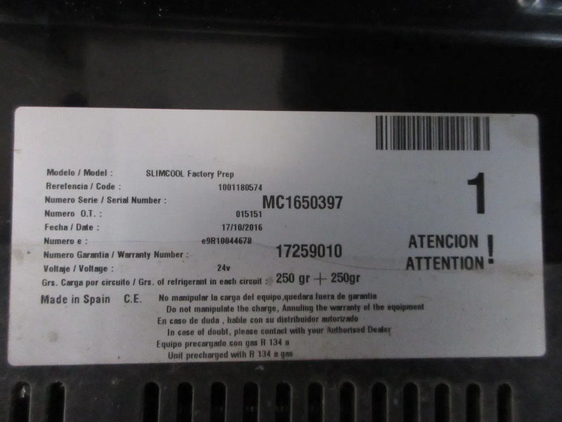 DAF 17259010 SLIMCOOL DAF DAKAIRCO XF 106 EURO 6 MODEL 2017 - Pjesa A/C për Kamioni: foto 5 DAF 17259010 SLIMCOOL DAF DAKAIRCO XF 106 EURO 6 MODEL 2017 - Pjesa A/C për Kamioni: foto 5