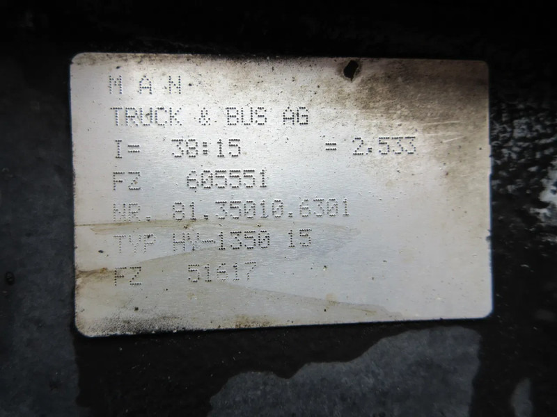 Aksi i pasmë për Kamioni MAN 81.35003-7722 // 81.35010-6301 RATIO 1=2.53 HY 1350 ACHTER AS MAN 18.420 EURO 6: foto 11