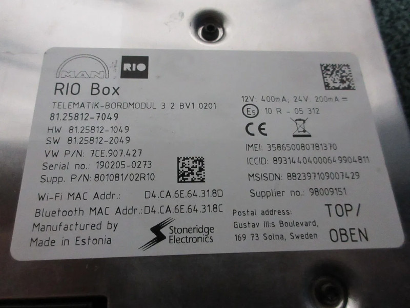 Sistemi elektrik për Kamioni MAN TGX 81.25812-7049 RIO BOX EURO 6: foto 10
