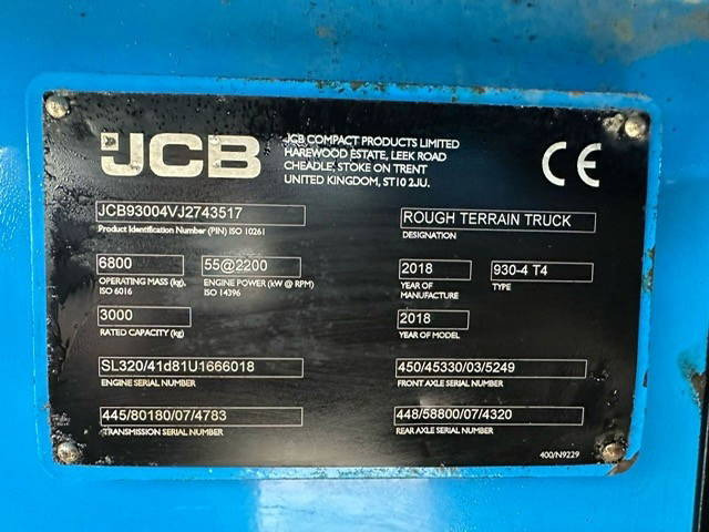 JCB 930-4 T4 - Ngarkues me pirun për terren të ashpër: foto 3 JCB 930-4 T4 - Ngarkues me pirun për terren të ashpër: foto 3