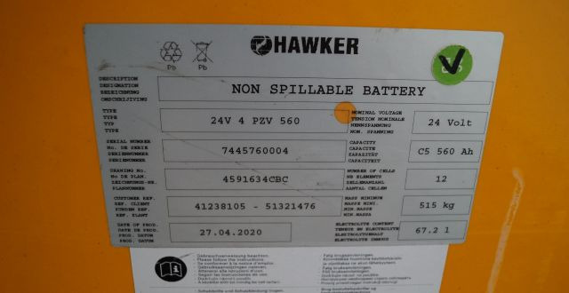 Hawker unknown | Battery 24V560Ah 4PZV560 year 2020 weight 515 kg Battery 24V560Ah 4PZV560 year 2020 weight 515 kg - Bateria për Pajisje për trajtimin e materialeve: foto 3 Hawker unknown | Battery 24V560Ah 4PZV560 year 2020 weight 515 kg Battery 24V560Ah 4PZV560 year 2020 weight 515 kg - Bateria për Pajisje për trajtimin e materialeve: foto 3