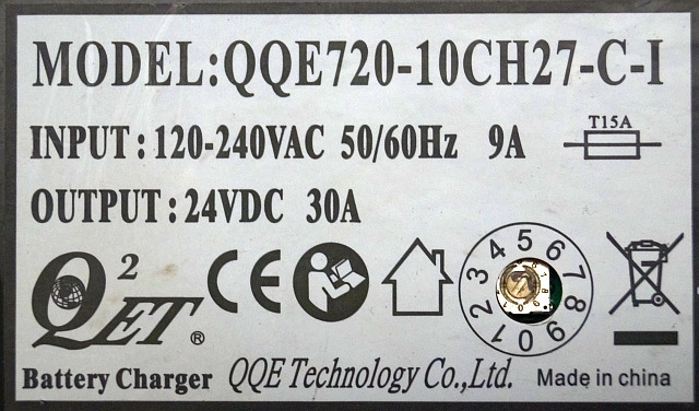 Jungheinrich 51556786 | Charger QQE720-10CH27-C-1 output 24VDC30A input 120-240V Charger QQE720-10CH27-C-1 output 24VDC30A input 120-240Vac 50/60Hz 9A sn. 21290224 - Bateria për Pajisje për trajtimin e materialeve: foto 2 Jungheinrich 51556786 | Charger QQE720-10CH27-C-1 output 24VDC30A input 120-240V Charger QQE720-10CH27-C-1 output 24VDC30A input 120-240Vac 50/60Hz 9A sn. 21290224 - Bateria për Pajisje për trajtimin e materialeve: foto 2