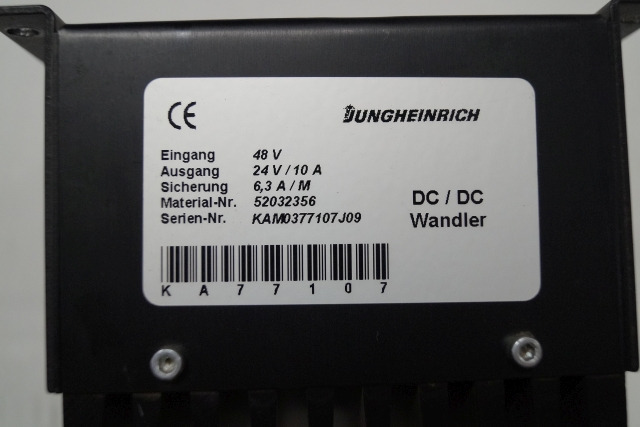 Jungheinrich 52032356 | Omvormer Transformer 48V -> 24V/10A for EKS310 sn. KA Omvormer Transformer 48V -> 24V/10A for EKS310 sn. KAMO377107J09 - Sistemi elektrik për Pajisje për trajtimin e materialeve: foto 3 Jungheinrich 52032356 | Omvormer Transformer 48V -> 24V/10A for EKS310 sn. KA Omvormer Transformer 48V -> 24V/10A for EKS310 sn. KAMO377107J09 - Sistemi elektrik për Pajisje për trajtimin e materialeve: foto 3