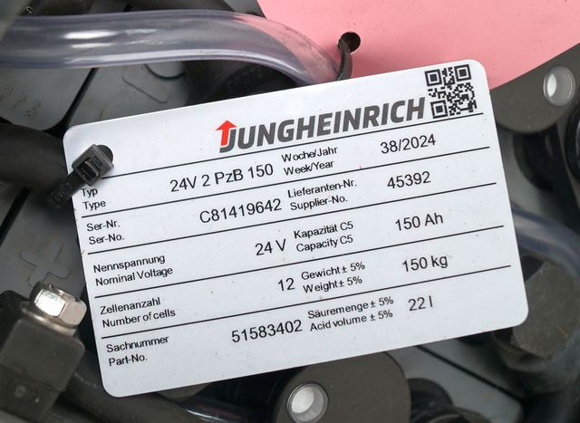 Jungheinrich unknown | Battery 24 2PZB150 year 2024 weight 150 kg sn. C81419642 - Bateria për Pajisje për trajtimin e materialeve: foto 4 Jungheinrich unknown | Battery 24 2PZB150 year 2024 weight 150 kg sn. C81419642 - Bateria për Pajisje për trajtimin e materialeve: foto 4