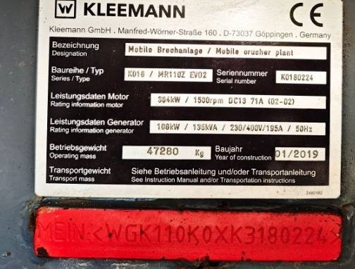 Kleemann MR 110Z Evo 2 - Gurëthyesi i lëvizshëm: foto 2 Kleemann MR 110Z Evo 2 - Gurëthyesi i lëvizshëm: foto 2