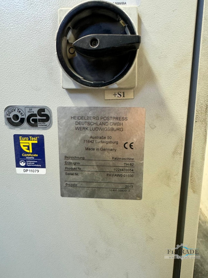 Heidelberg Stahlfolder TH82/6-6 - Makinë palosëse: foto 1 Heidelberg Stahlfolder TH82/6-6 - Makinë palosëse: foto 1