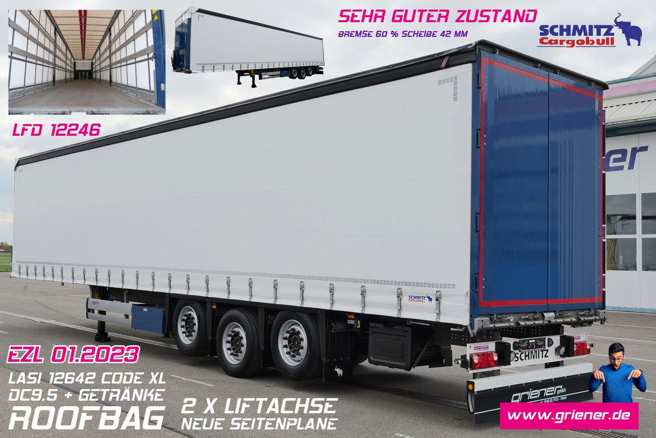 Schmitz Cargobull SCS 24 /12642 XL / RUNGENTASCHEN / 2 x LIFT/ROOF - Gjysmë rimorkio me tendë: foto 1 Schmitz Cargobull SCS 24 /12642 XL / RUNGENTASCHEN / 2 x LIFT/ROOF - Gjysmë rimorkio me tendë: foto 1