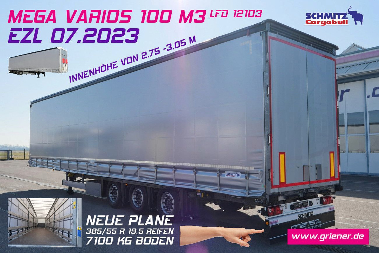 Schmitz Cargobull SCS 24 /MEGA VARIOS LASI 12642 XL /2,75 -3,05 m - Gjysmë rimorkio me tendë: foto 1 Schmitz Cargobull SCS 24 /MEGA VARIOS LASI 12642 XL /2,75 -3,05 m - Gjysmë rimorkio me tendë: foto 1