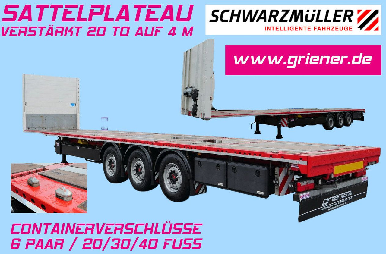 Schwarzmüller RH 80 / CONTAINER 1 x 40/2x20/1x 30 RUNGENTASCH - Gjysmë rimorkio e hapur/ Platformë: foto 1 Schwarzmüller RH 80 / CONTAINER 1 x 40/2x20/1x 30 RUNGENTASCH - Gjysmë rimorkio e hapur/ Platformë: foto 1