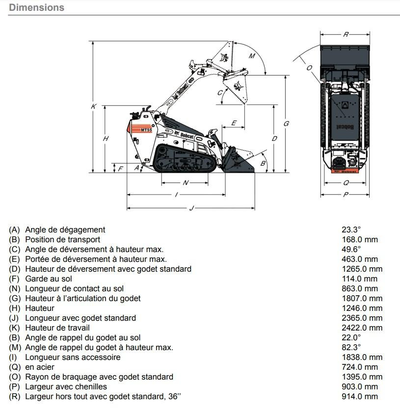Mini fadrom me zinxhir Bobcat MT55 MINI CHARGEUSE SKID A CHENILLE: foto 15