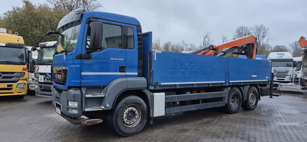 MAN 28.440 TGS 26.440 mit PK 18002 Kran - Kamion me vinç, Kamion me karroceri të hapur: foto 1 MAN 28.440 TGS 26.440 mit PK 18002 Kran - Kamion me vinç, Kamion me karroceri të hapur: foto 1