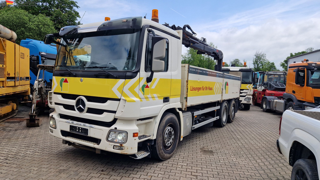 Mercedes-Benz 2541L Baustoff mit HIAB 122, Palettengabel Lift-Lenkachse, mp3 - Kamion me vinç, Kamion me karroceri të hapur: foto 1 Mercedes-Benz 2541L Baustoff mit HIAB 122, Palettengabel Lift-Lenkachse, mp3 - Kamion me vinç, Kamion me karroceri të hapur: foto 1