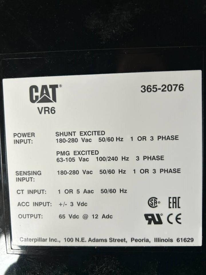 CAT AVR 365-2076 - DPX-25082 - Sistemi elektrik për Makineri ndërtimi: foto 4 CAT AVR 365-2076 - DPX-25082 - Sistemi elektrik për Makineri ndërtimi: foto 4