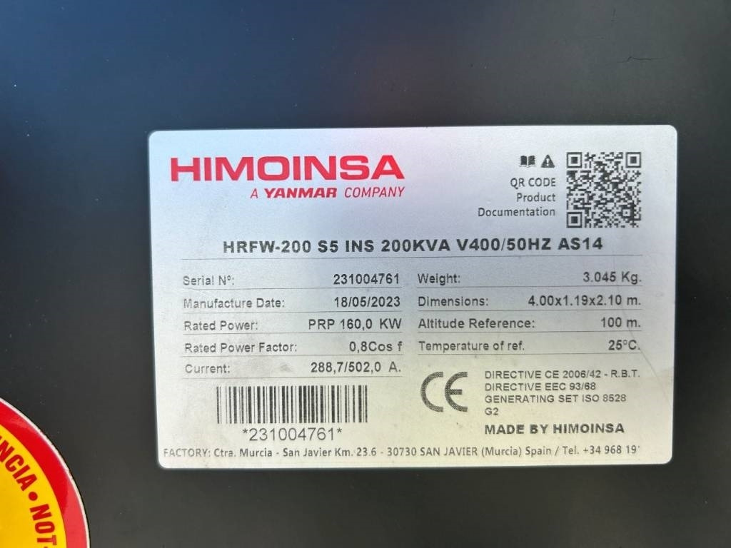 Himoinsa HRFW-200S5 - 200 kVA Stage V - DPX-12636 - Set gjeneratori: foto 5 Himoinsa HRFW-200S5 - 200 kVA Stage V - DPX-12636 - Set gjeneratori: foto 5