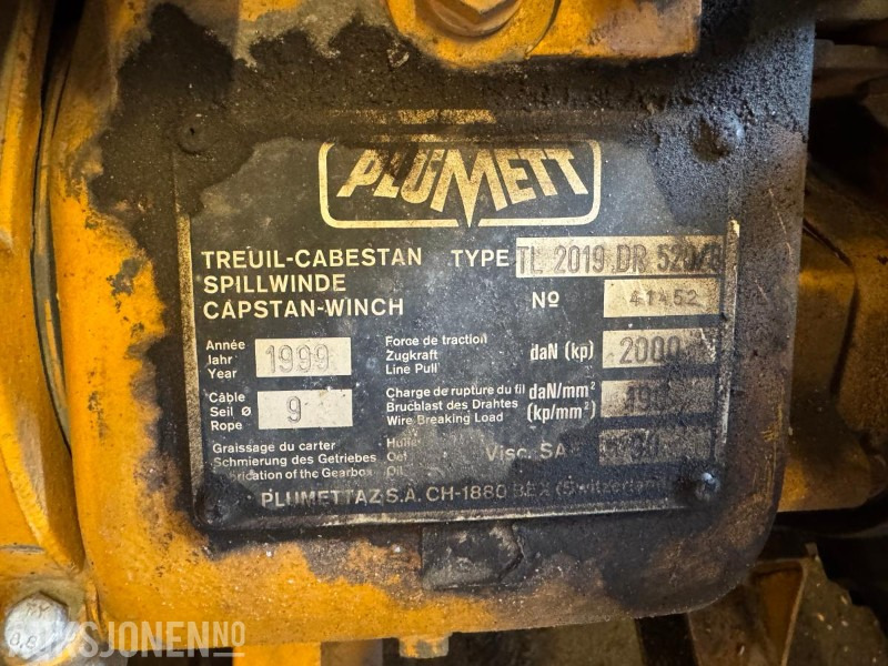 1999 Plumett TL2019 DR520/8 vinsjhenger - Pajisje ndërtimi: foto 3 1999 Plumett TL2019 DR520/8 vinsjhenger - Pajisje ndërtimi: foto 3