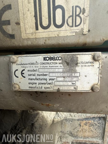 2002 Kobelco Sk250nlc-6 - GRAVEMASKIN - Ekskavator: foto 4 2002 Kobelco Sk250nlc-6 - GRAVEMASKIN - Ekskavator: foto 4
