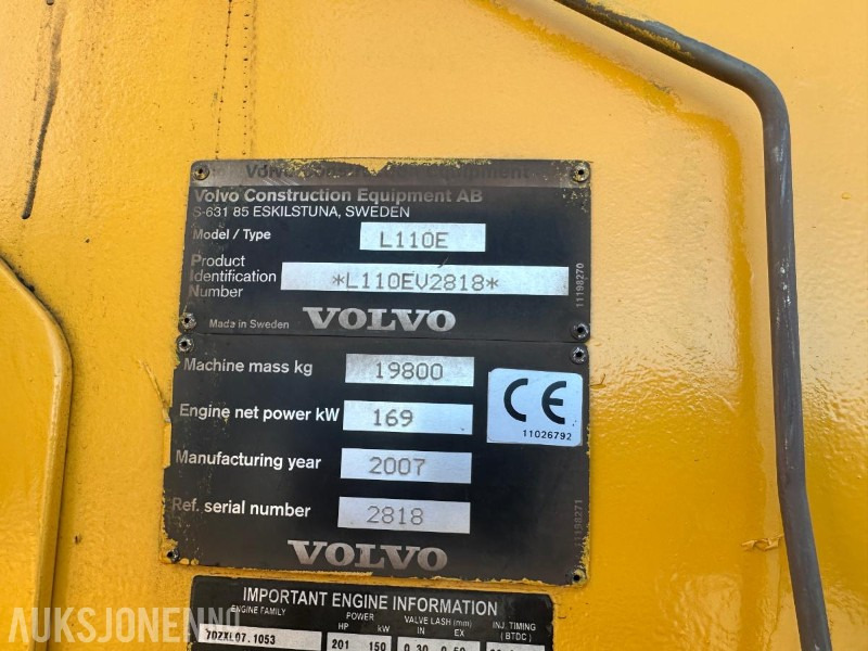 2007 Volvo L110E HJULLASTER - 11000 Timer - Fadrom me goma: foto 4 2007 Volvo L110E HJULLASTER - 11000 Timer - Fadrom me goma: foto 4