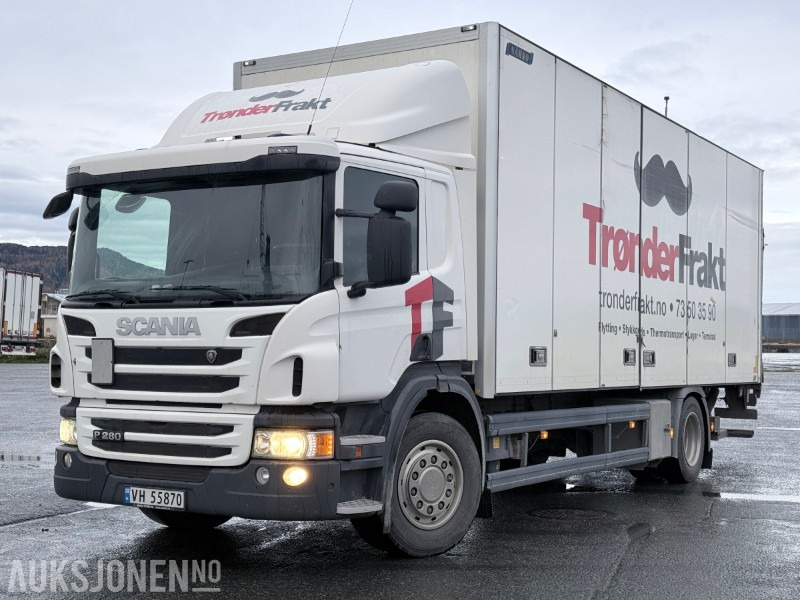2013 Scania P280 4x2 skapbil med full sideåpning - Kamion vagonetë: foto 1 2013 Scania P280 4x2 skapbil med full sideåpning - Kamion vagonetë: foto 1