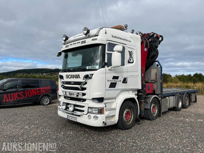 2016 Scania R-serie 8x2 HMF 85TM kranbil, Komplett karmsett, Kran sertifisert Aug 2025, Eu godkjent til 05.10.2026, klar til nye oppdrag ! - Kamion me vinç: foto 1 2016 Scania R-serie 8x2 HMF 85TM kranbil, Komplett karmsett, Kran sertifisert Aug 2025, Eu godkjent til 05.10.2026, klar til nye oppdrag ! - Kamion me vinç: foto 1