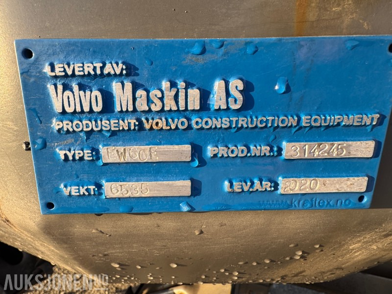 Ekskavator 2020 Volvo EW60E HJULGRAVER MED TOLTROTATOR OG 2 SKUFFER: foto 17
