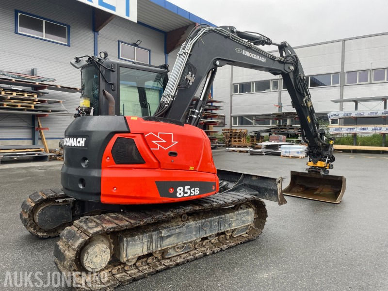 2022 Eurocomach 85SB. Engcon tilt, sentralsmøring, to skuffer, - Ekskavator: foto 3 2022 Eurocomach 85SB. Engcon tilt, sentralsmøring, to skuffer, - Ekskavator: foto 3