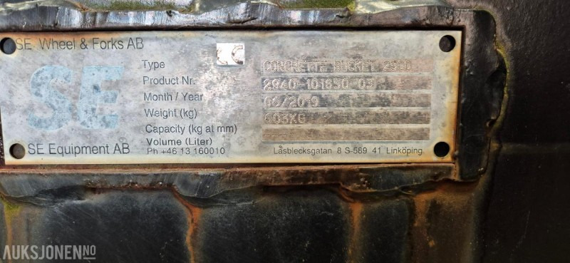 2019 SE 2500 skuffe til hjullaster med BM feste. UBRUKT - Kokë për Makineri ndërtimi: foto 4 2019 SE 2500 skuffe til hjullaster med BM feste. UBRUKT - Kokë për Makineri ndërtimi: foto 4