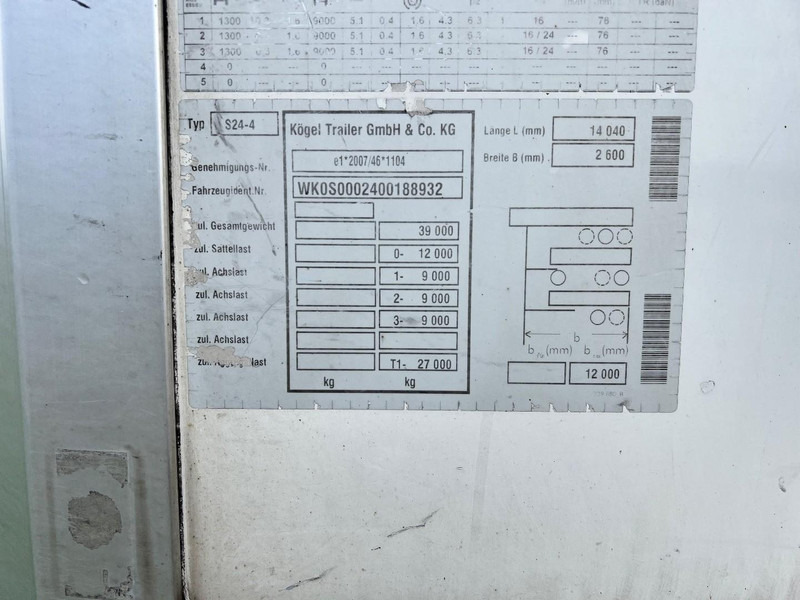 Gjysmë rimorkio frigorifer Kögel 3 assige koeloplegger Lift axle / Carrier Vector 1950: foto 18 Gjysmë rimorkio frigorifer Kögel 3 assige koeloplegger Lift axle / Carrier Vector 1950: foto 18